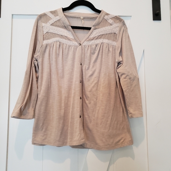 NINE 1 Eight peasant top open work Boho SIZE  small - Picture 1 of 10